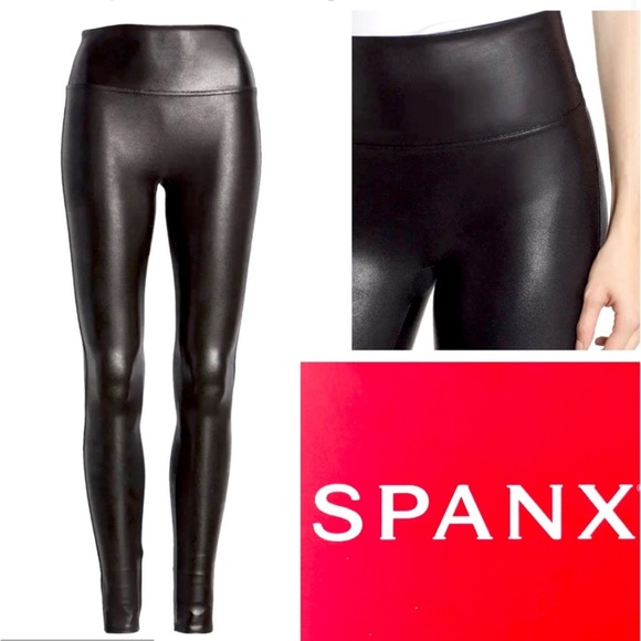 SPANX Pants - SPANX Faux Leather Leggings black size medium